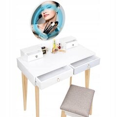Kosmetinis staliukas Stazer 80 x 120 x 40 cm, baltas цена и информация | Туалетные столики | pigu.lt