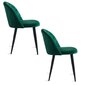 2-jų kėdžių komplektas Viking, Glamour, tamsiai žalia kaina ir informacija | Virtuvės ir valgomojo kėdės | pigu.lt