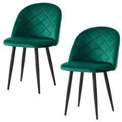 2-jų kėdžių komplektas Viking, Glamour, tamsiai žalia kaina ir informacija | Virtuvės ir valgomojo kėdės | pigu.lt