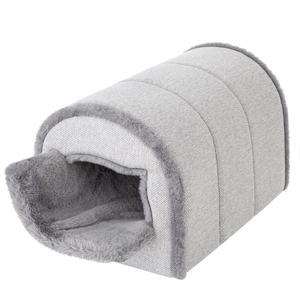 Guolis - namelis Doggy, 33x51x30 cm, šviesiai pilkas kaina ir informacija | Guoliai, pagalvėlės | pigu.lt