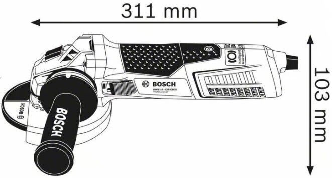Kampinis šlifuoklis Bosch 06017D0400, be akumuliatoriaus ir įkroviklio kaina ir informacija | Šlifuokliai | pigu.lt