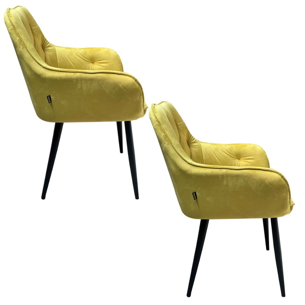 2-jų kėdžių komplektas Viking, Prince, geltona kaina ir informacija | Virtuvės ir valgomojo kėdės | pigu.lt