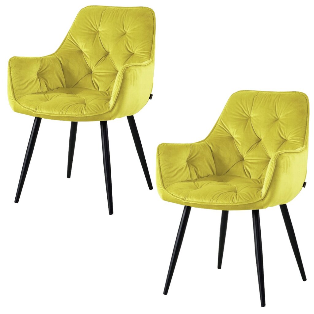 2-jų kėdžių komplektas Viking, Prince, geltona kaina ir informacija | Virtuvės ir valgomojo kėdės | pigu.lt