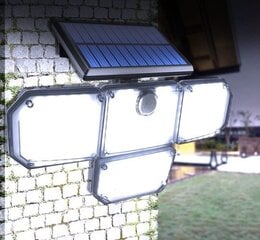 Светодиодный прожектор с датчиком движения 181LED 29x20CM с солнечной панелью 9Вт цена и информация | Уличные светильники | pigu.lt