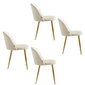 4-ių kėdžių komplektas Viking, Glamour, Smėlio spalvos цена и информация | Virtuvės ir valgomojo kėdės | pigu.lt