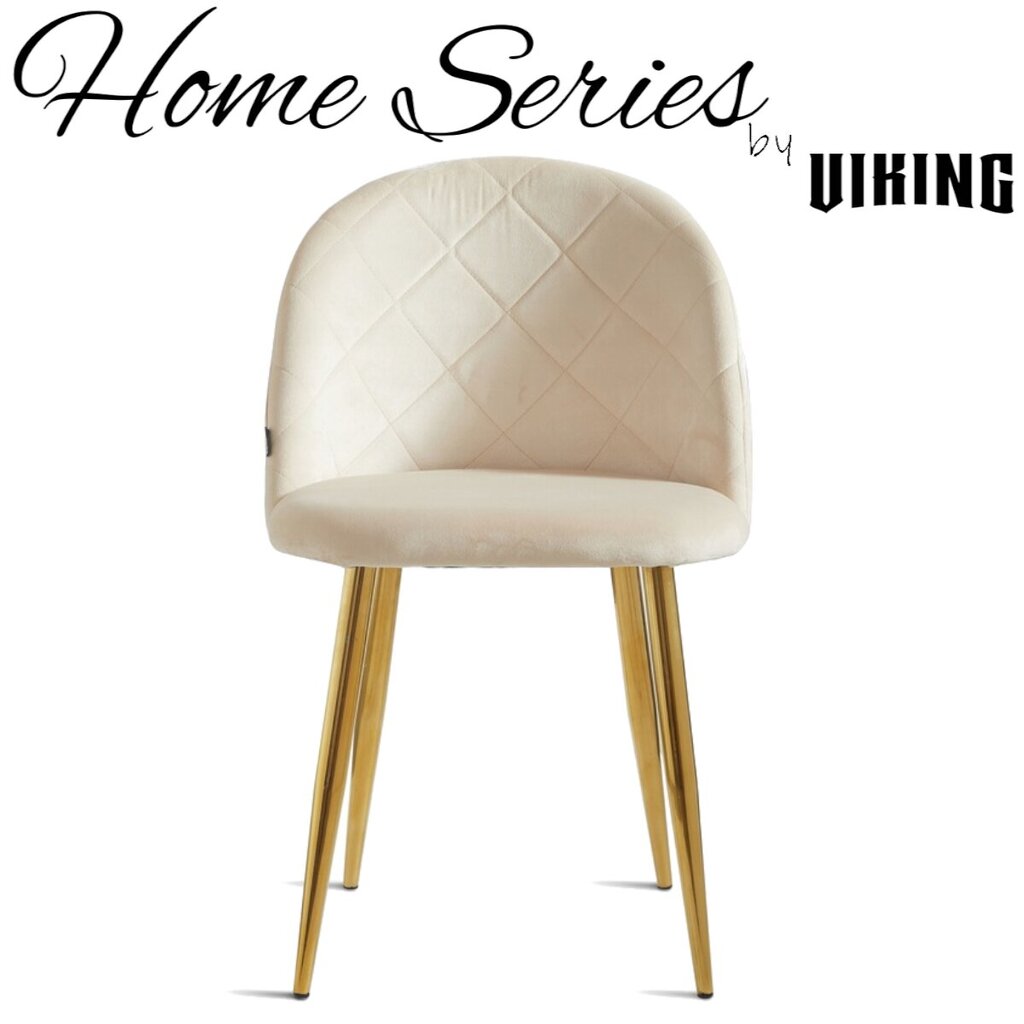 4-ių kėdžių komplektas Viking, Glamour, Smėlio spalvos kaina ir informacija | Virtuvės ir valgomojo kėdės | pigu.lt