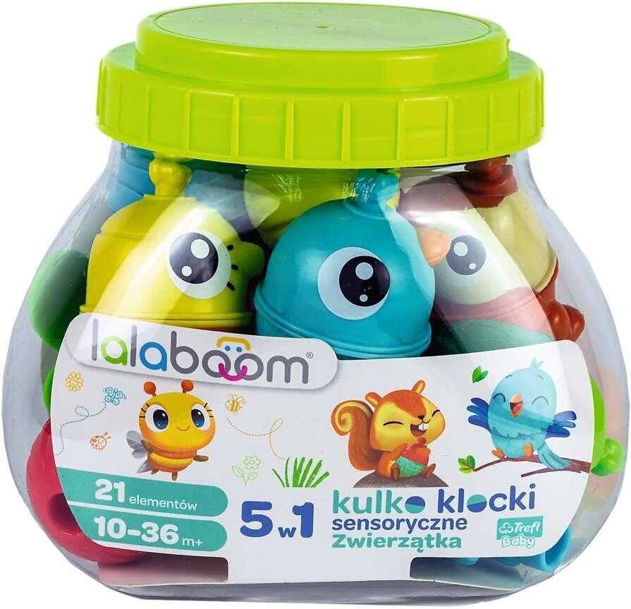 Sensoriniai kamuoliukų blokai Lalaboom Animals, 21 d. kaina ir informacija | Lavinamieji žaislai | pigu.lt