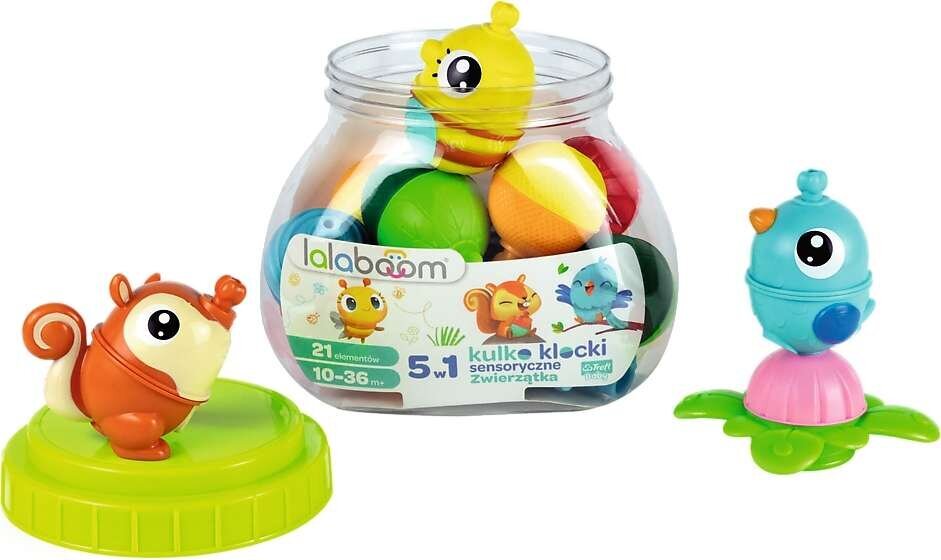 Sensoriniai kamuoliukų blokai Lalaboom Animals, 21 d. kaina ir informacija | Lavinamieji žaislai | pigu.lt