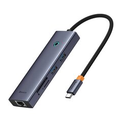 Hub 7w1 Baseus UltraJoy 7-Port ( USB-C to 1xHDMI4K@30Hz + 2xUSB 3.0 + 1xPD +RJ45 + SD|TF3.0) цена и информация | Адаптеры, USB-разветвители | pigu.lt