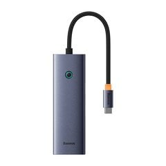 4in1 Hub Baseus  UltraJoy USB-C do 3x USB 3.0 + RJ45 (space grey) цена и информация | Адаптеры, USB-разветвители | pigu.lt