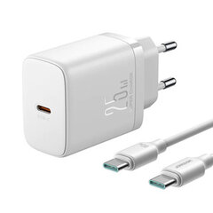 Joyroom JR-TCF11 fast charger with a power of up to 25W + USB-C | USB-C cable 1m - white цена и информация | Зарядные устройства для телефонов | pigu.lt