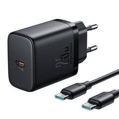 Joyroom JR-TCF11 быстрое зарядное устройство до 25 Вт + кабель USB-C | USB-C 1 м - черный цена и информация | Зарядные устройства для телефонов | pigu.lt