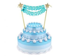 Украшение для торта, топпер для торта 25 см с надписью "Happy Birthday", 1 шт. цена и информация | Праздничные декорации | pigu.lt