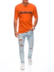футболка с принтом s1838 - оранжевая цена и информация | Футболка мужская | pigu.lt