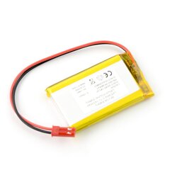 Akyga Li-Pol elementas 1400mAh 1S 3.7V - jungtis JST-BEC + lizdas - 54x34x7mm kaina ir informacija | Akumuliatoriai telefonams | pigu.lt