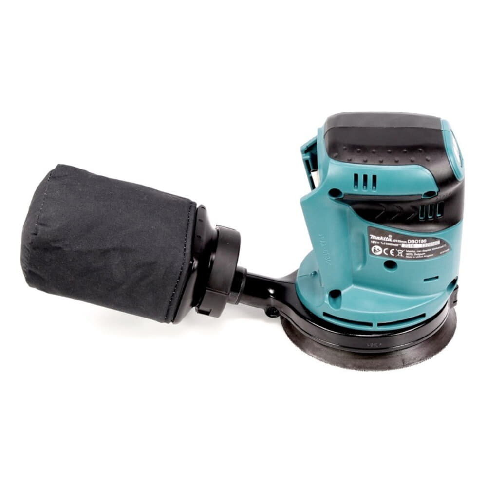 Makita DBO 180 G1 akumuliatorinis ekscentrinis šlifuoklis 18 V 125 mm + 1x baterija 6.0 Ah - be įkroviklio kaina ir informacija | Šlifuokliai | pigu.lt