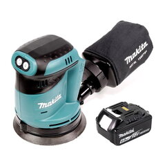 Аккумуляторная эксцентриковая шлифмашинка Makita DBO 180 G1 18 В 125 мм + 1 аккумулятор 6,0 Ач - нет зарядного устройства цена и информация | Шлифовальные машины | pigu.lt