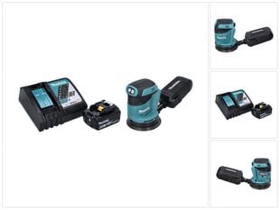 Makita DBO 180 RG1 akumuliatorinis ekscentrinis šlifuoklis 18 V 125 mm + 1x baterija 6.0 Ah + įkroviklis kaina ir informacija | Šlifuokliai | pigu.lt