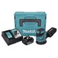 Makita DBO 180 RG1J akumuliatorinis ekscentrinis šlifuoklis 18 V 125 mm + 1x baterija 6.0 Ah + įkroviklis + Makpac kaina ir informacija | Šlifuokliai | pigu.lt