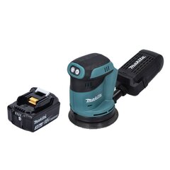 Аккумуляторная эксцентриковая шлифовальная машинка Makita DBO 180 F1 18 В 125 мм + 1х аккумулятор 3,0 Ач - без зарядного устройства цена и информация | Шлифовальные машины | pigu.lt