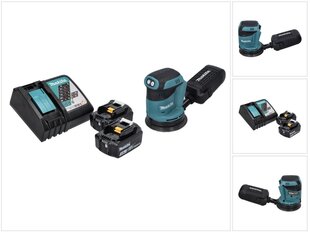 Makita DBO 180 RF akumuliatorinis ekscentrinis šlifuoklis 18 V 125 mm + 2x 3.0 Ah baterija + įkroviklis kaina ir informacija | Šlifuokliai | pigu.lt