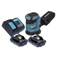 Аккумуляторная эксцентриковая шлифовальная машинка Makita DBO 180 SY 18 В 125 мм + аккумулятор 2x 1,5 Ач + зарядное устройство цена и информация | Шлифовальные машины | pigu.lt