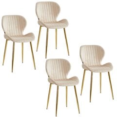 4-ių kėdžių komplektas Viking, Diana, smėlio spalvos kaina ir informacija | Virtuvės ir valgomojo kėdės | pigu.lt