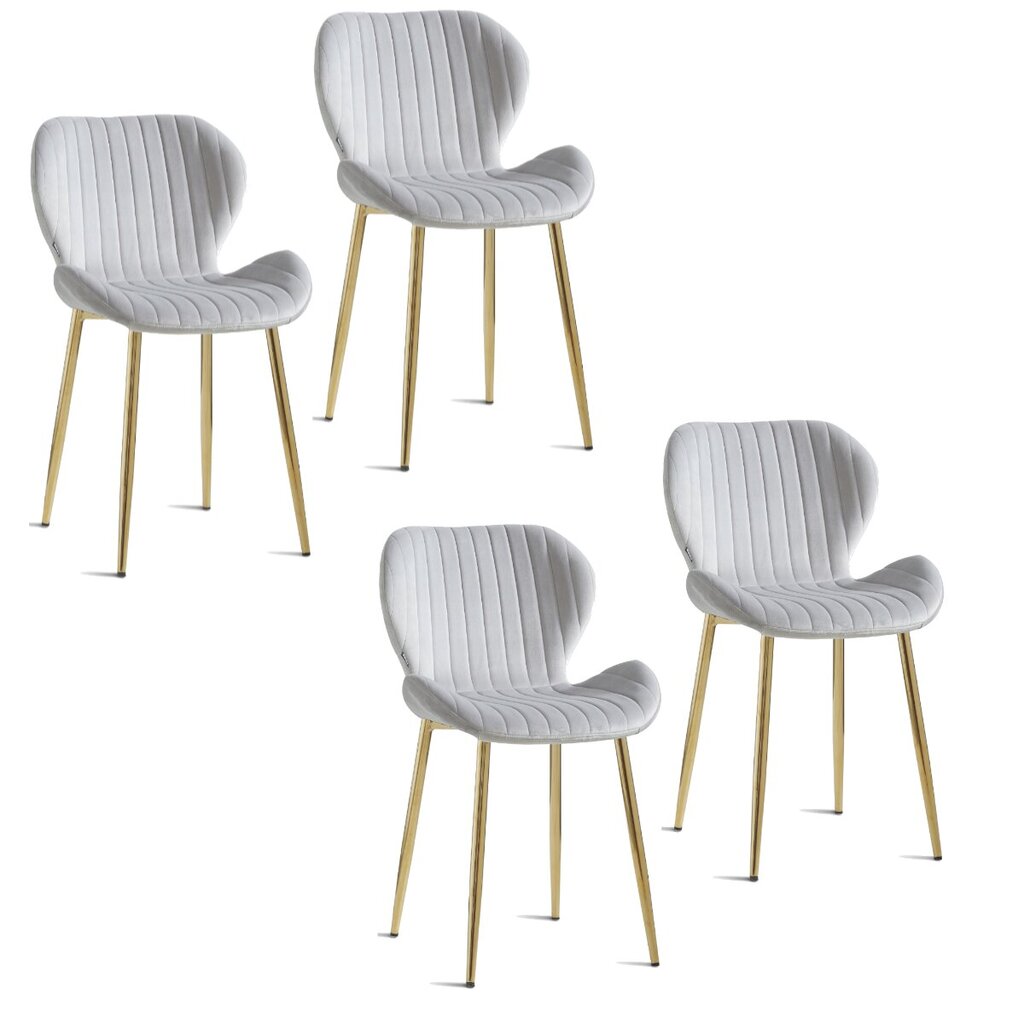 4-ių kėdžių komplektas Viking, Diana, pilka kaina ir informacija | Virtuvės ir valgomojo kėdės | pigu.lt