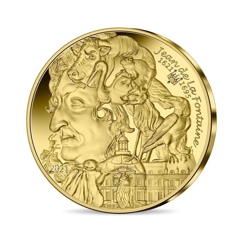 Kolekcinė 5 Eur moneta Jean de La Fontaine 400-osios gimimo metinės, auksinė kaina ir informacija | Numizmatika | pigu.lt