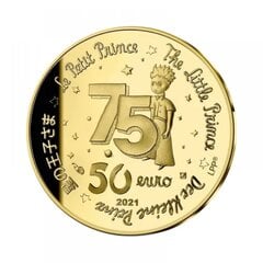 Kolekcinė 50 Eur moneta Mažasis princas ir knyga, auksinė kaina ir informacija | Numizmatika | pigu.lt