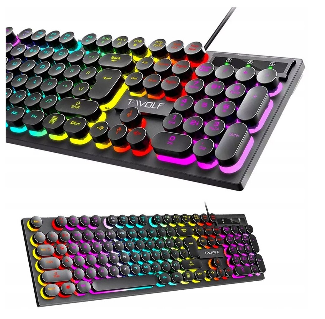 T-Wolf RGB kaina ir informacija | Klaviatūros | pigu.lt