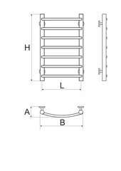 Полотенцесушитель Classic C7 500x800-1/2'' Varmiko нижнее подключение цена и информация | Полотенцесушители | pigu.lt