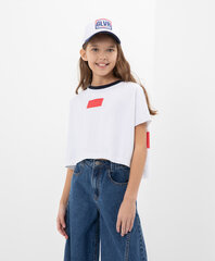 Майка оверсайз с удлиненной линией спинки для девочек Gulliver, белая цена и информация | Рубашки для девочек | pigu.lt