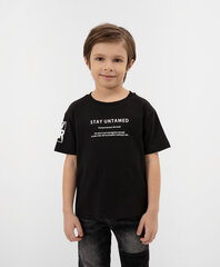 Футболка с фотопринтом и нашивками для мальчиков Gulliver, черная цена и информация | Рубашки для мальчиков | pigu.lt