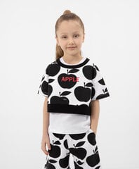 Комплект из белой майки с крупным лаковым принтом и укороченной объемной футболки с коротким рукавом, для девочек Gulliver цена и информация | Футболка для девочек | pigu.lt