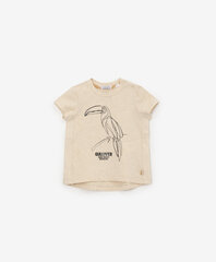 Футболка с анималистическим принтом для девочек Gulliver, бежевая  цена и информация | Рубашки для девочек | pigu.lt