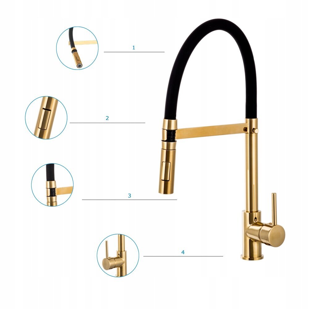 Granito kriauklės komplektas Granitan Louis Golden Line, juodas цена и информация | Virtuvinės plautuvės | pigu.lt