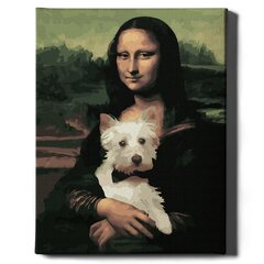 Tapyba pagal skaičius Monna Lisa ir šuo Oh Art!, 40x50 cm kaina ir informacija | Tapyba pagal skaičius | pigu.lt