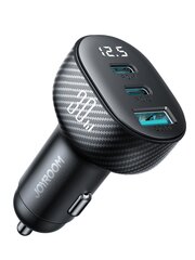 Joyroom JR-CCD04 30W 2x USB-C USB-A car charger with display - black цена и информация | Зарядные устройства для телефонов | pigu.lt