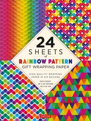 Rainbow Patterns Gift Wrapping Paper - 24 sheets of: 18 x 24 (45 x 61 cm) Wrapping Paper kaina ir informacija | Knygos apie sveiką gyvenseną ir mitybą | pigu.lt