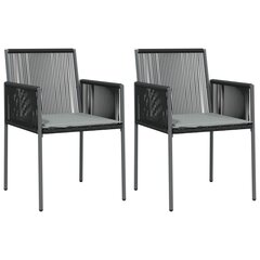 2-jų lauko kėdžių komplektas vidaXL, juodas kaina ir informacija | Lauko kėdės, foteliai, pufai | pigu.lt
