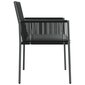 4-ių lauko kėdžių komplektas vidaXL, juodas kaina ir informacija | Lauko kėdės, foteliai, pufai | pigu.lt