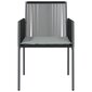 4-ių lauko kėdžių komplektas vidaXL, juodas kaina ir informacija | Lauko kėdės, foteliai, pufai | pigu.lt