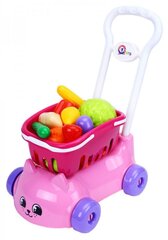 Žaislinis pirkinių vežimėlis su priedais, rožinis цена и информация | Игрушки для девочек | pigu.lt