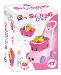 Žaislinis pirkinių vežimėlis su priedais, rožinis kaina ir informacija | Žaislai mergaitėms | pigu.lt