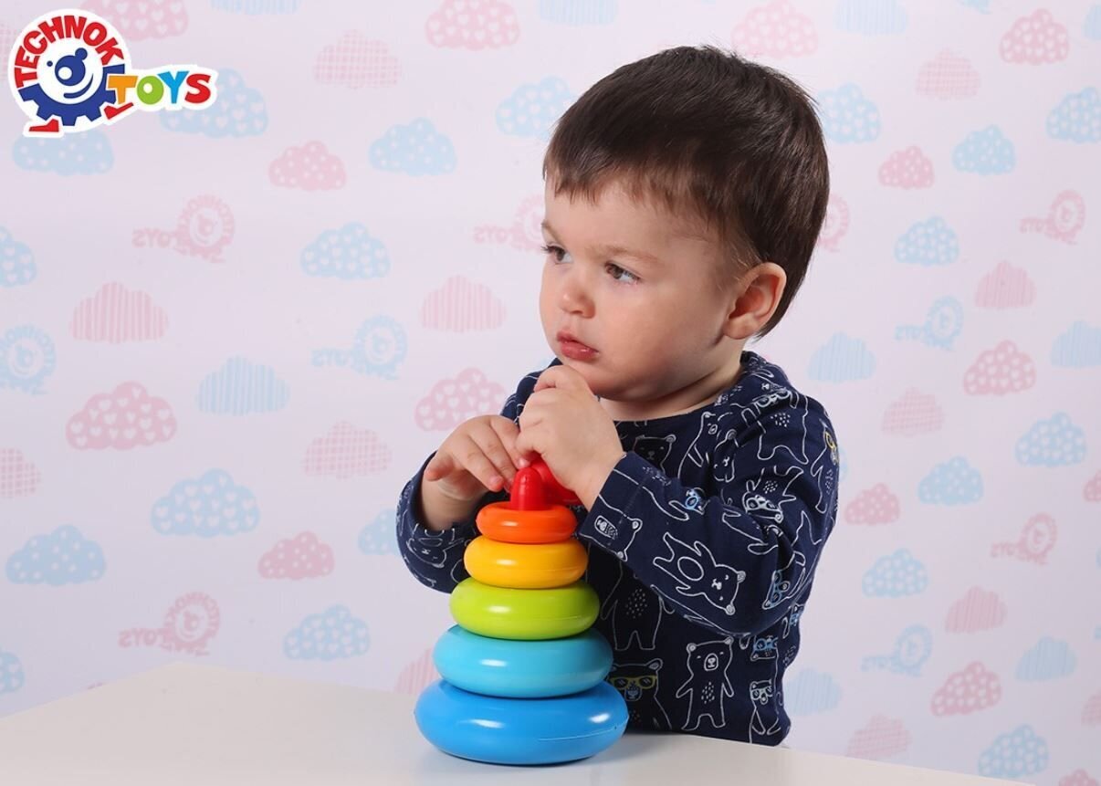 Piramidė Technok, 20 cm kaina ir informacija | Žaislai kūdikiams | pigu.lt