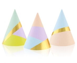 Бумажные кепки пастельных тонов, 12 шт. цена и информация | Праздничные декорации | pigu.lt