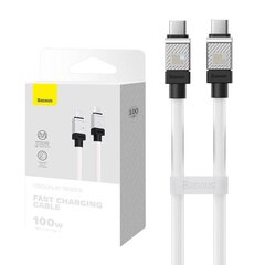 Cable USB-C to USB-C Baseus CoolPlay, 100W, 1m (white) цена и информация | Кабели для телефонов | pigu.lt
