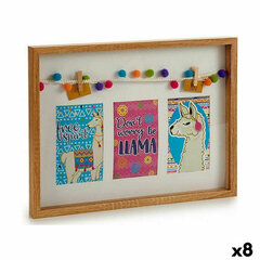 Wall photo frame Tassels Llama Multicolour Wood 30 x 3 x 41 cm (8 Units) kaina ir informacija | Rėmeliai, nuotraukų albumai | pigu.lt