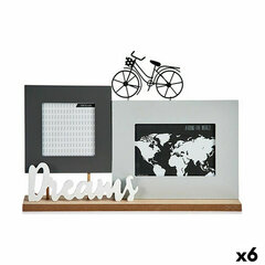 Photo frame Dreams Bicycle White Black Grey Wood 6 x 27 x 37,5 cm (6 Units) kaina ir informacija | Rėmeliai, nuotraukų albumai | pigu.lt